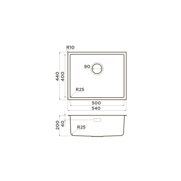 Кухонная мойка Omoikiri Tadzava 54-U/I-IN нержавеющая сталь/нержавеющая сталь 4993512