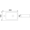 Раковина CeramaLux 9272R 36,5x18 см R, рукомойник, белый