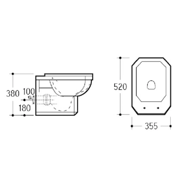 Унитаз подвесной Boheme Vogue 944 белый