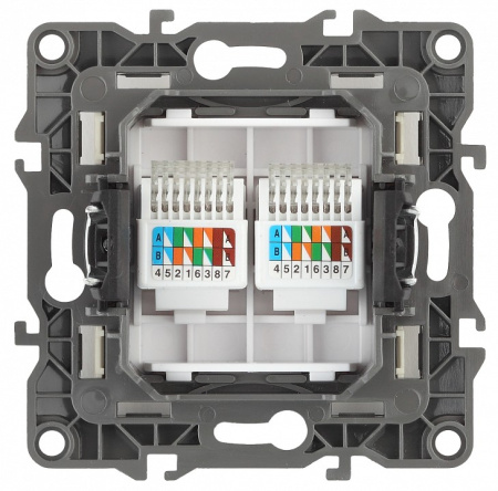 Розетка двойная Ethernet RJ-45 без рамки Эра Эра 12 12-3108-15