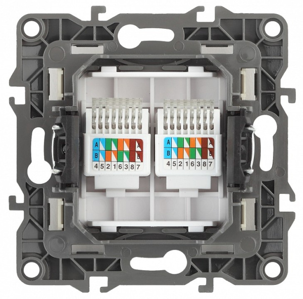 Розетка двойная Ethernet RJ-45 без рамки Эра Эра 12 12-3108-15