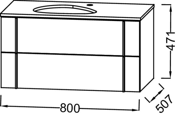 Тумба под раковину 80 см Jacob Delafon Nouvelle Vague EB3039-M43 нежный аквамарин