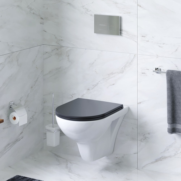 Подвесной унитаз AM.PM Gem C901700SCmb черный матовый с сиденьем микролифт