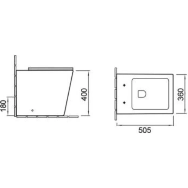 Приставной безободковый унитаз с сиденьем микролифт SantiLine SL-5021