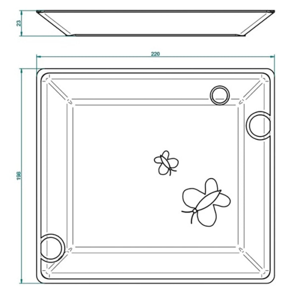 Поднос THG Capucine vert dcor Platine A7E.A02.4614 белый