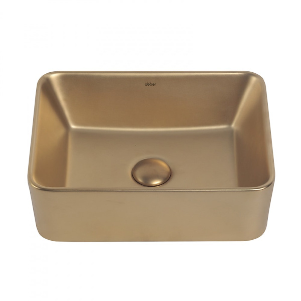Раковина накладная Abber Rechteck 40 AC2213MMG золото матовое
