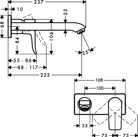 Смеситель для раковины hansgrohe Metris 31086000