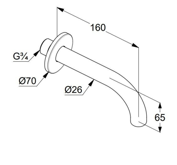 Излив для ванны Kludi Bozz 38505N0 брашированное золото