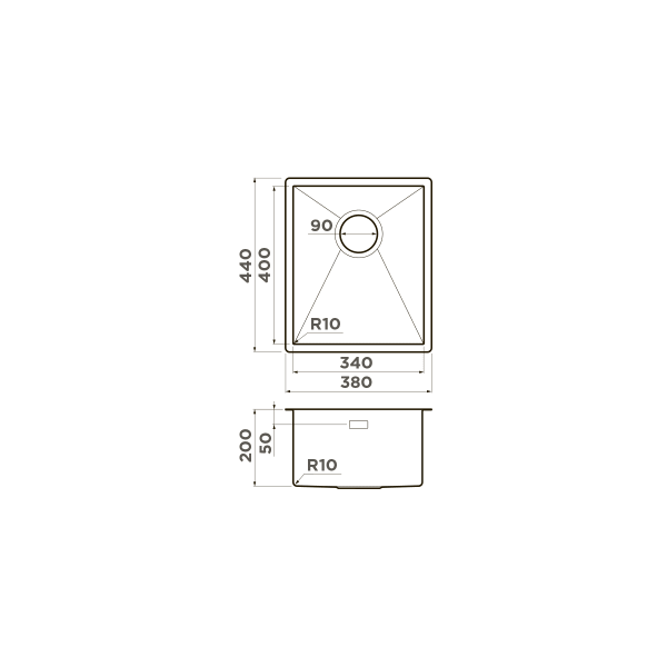 Кухонная мойка Omoikiri Taki 38-U/IF-LG нержавеющая сталь/светлое золото 4973092