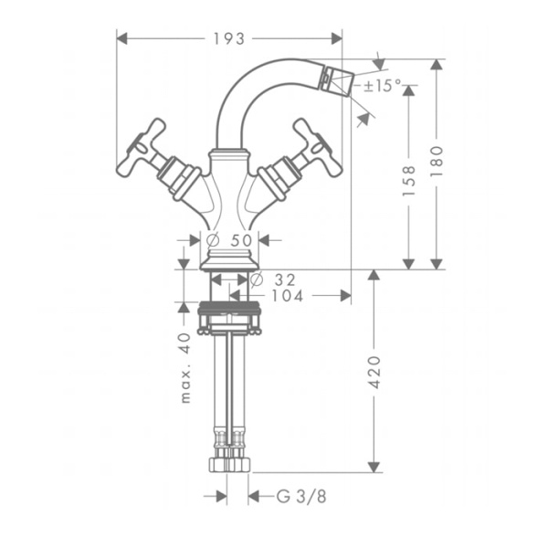 Смеситель для биде Axor Montreux 16520820 шлифованный никель