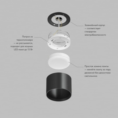Накладной светильник Denkirs Pillar DK-DH2600-BK