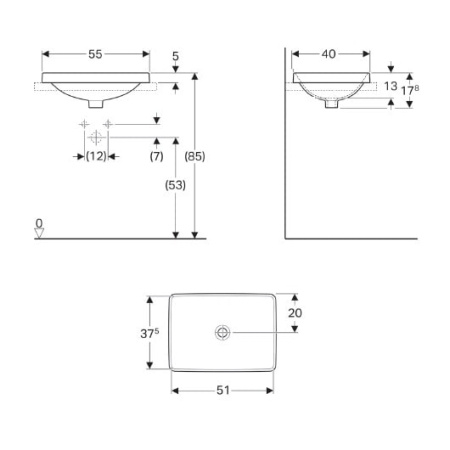 Раковина Geberit VariForm 55 500.738.01.2