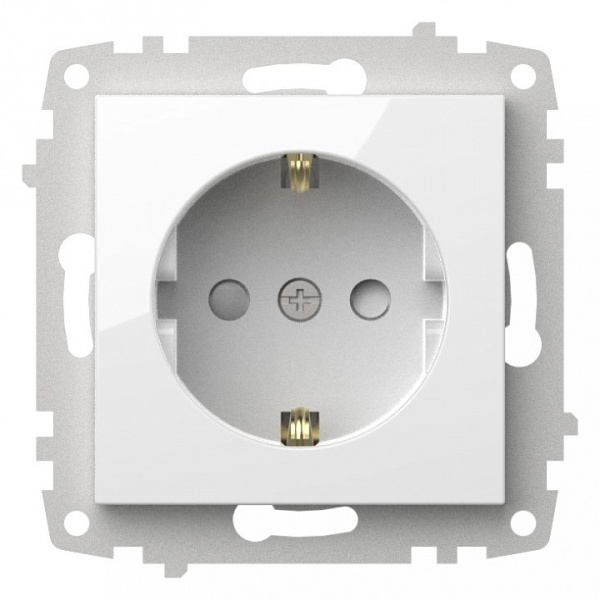 Розетка с заземлением и со шторкой без рамки Elbi Eleсtriс Zena Vega 609-015600-243