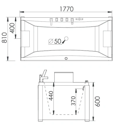 Акриловая ванна Gemy 177х81 G9076 B белый