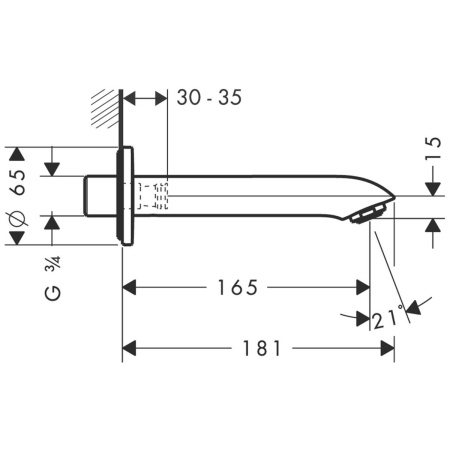Излив для ванны hansgrohe Metris 31494000