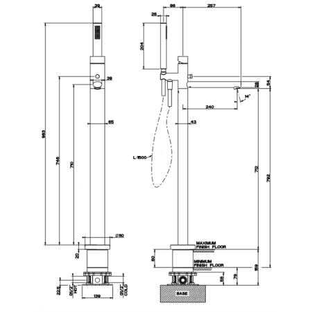 Смеситель для ванны Gessi Ovale 24964#031
