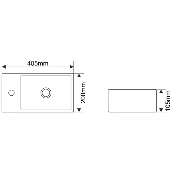 Раковина 40,5x20 см Melana 9048DR-805