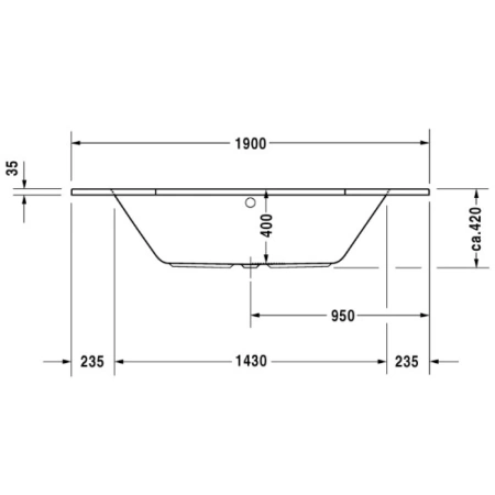 Акриловая ванна 190x90 см Duravit D-Code 700138000000000
