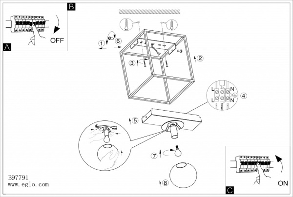 Накладной светильник Eglo Vallaspra 97791