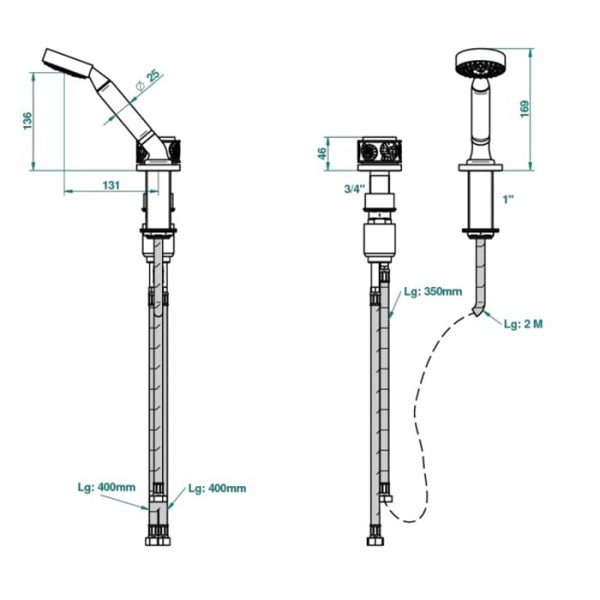 Смеситель для ванны THG Island U5B.F30.6532/60A золото