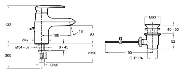 Смеситель для раковины Jacob Delafon KUMIN E99980-CP