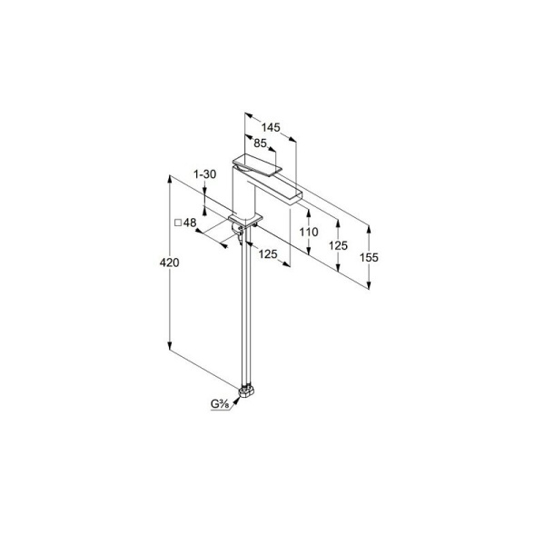 Смеситель для раковины Kludi Decus 54282N075 брашированное золото
