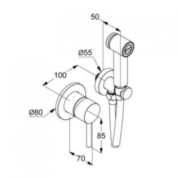 Гигиенический душ Kludi Bozz 389985376 белый матовый