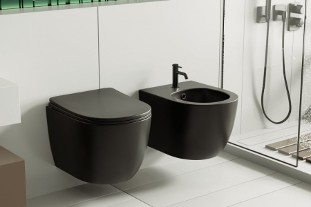 Биде подвесное Abber Bequem AC1150MB черное матовое