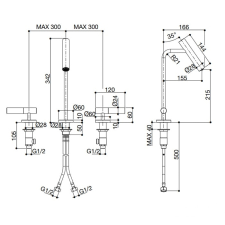 Смеситель для раковины FALPER CILINDRO GF8