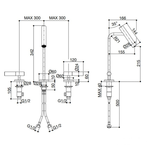 Смеситель для раковины FALPER CILINDRO GF8