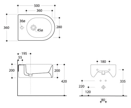 Биде подвесное KERASAN Flo 3125bi*1