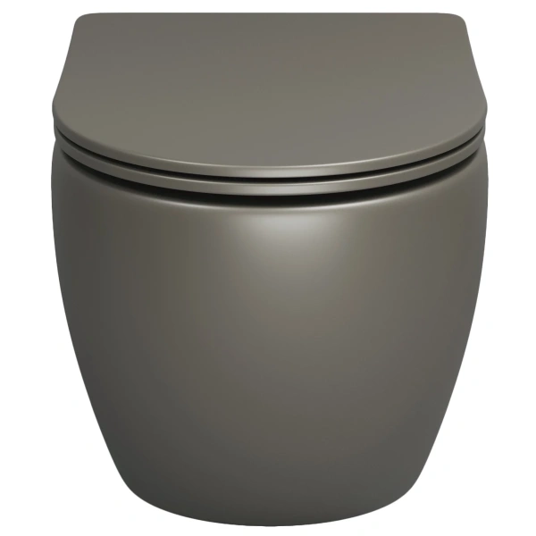 Унитаз подвесной Grossman GR-4411GSMS безободковый, с сиденьем микролифт, хаки матовый