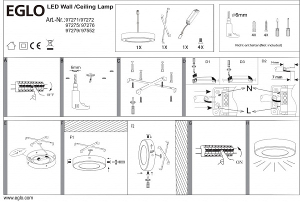 Накладной светильник Eglo Fueva 1 97271