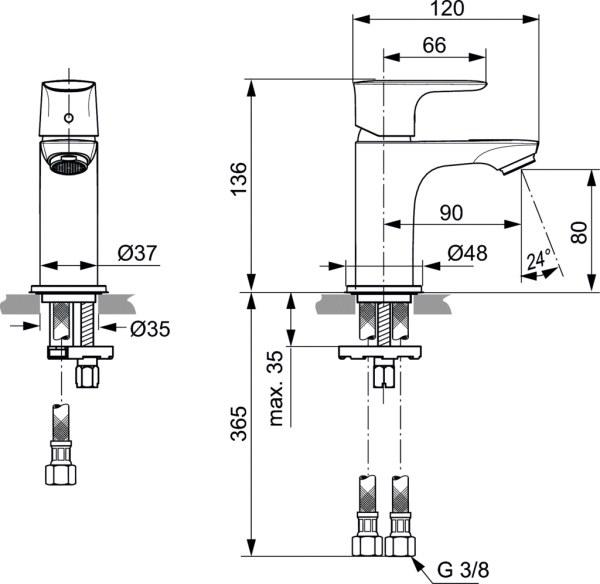 Смеситель для раковины Ideal Standard Connect Air A7018AA