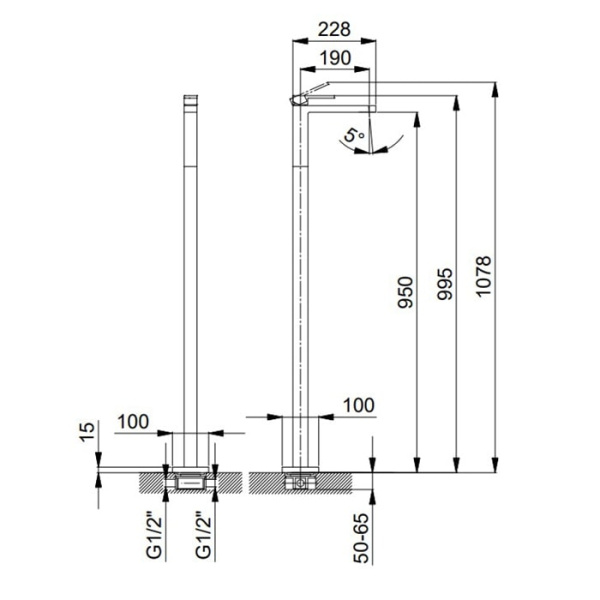 Смеситель для раковины Fantini Mint 34 02 F036B