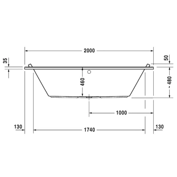 Акриловая ванна 200x100 см Duravit Starck 700341000000000