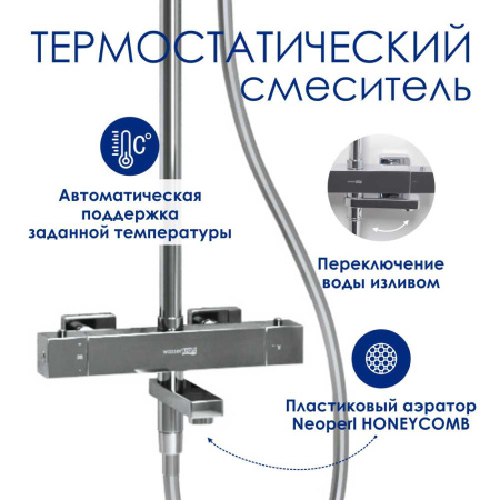 Душевая стойка WasserKRAFT A199.118.065.087.CH Thermo