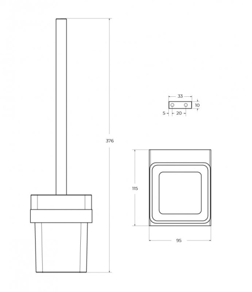 Ёршик для унитаза подвесной Cezares Slider SLIDER-TBS-V-NOP чёрный матовый