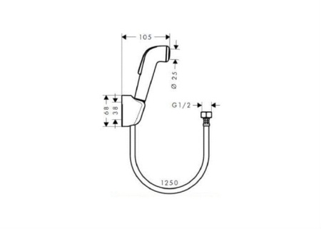 Гигиенический душ hansgrohe 32127000 со шлангом