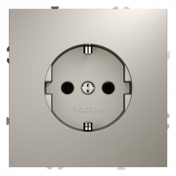 Розетка с заземлением без рамки Voltum S70 VLS040103