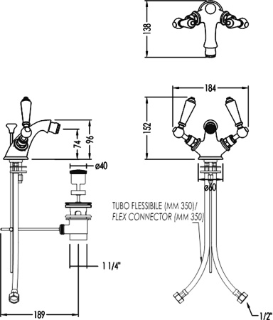 Смеситель для биде Devon&Devon Dandy MARF55CR