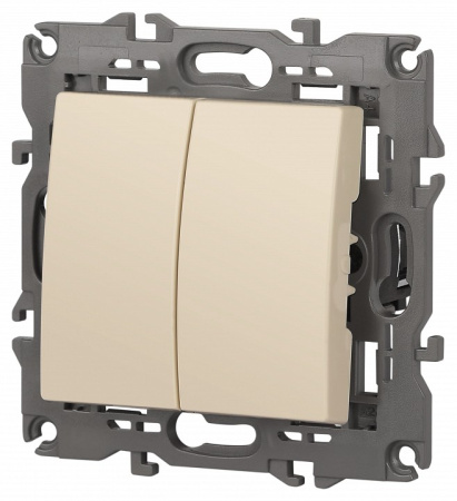 Переключатель двухклавишный без рамки Эра Эра Elegance 14-1106-02