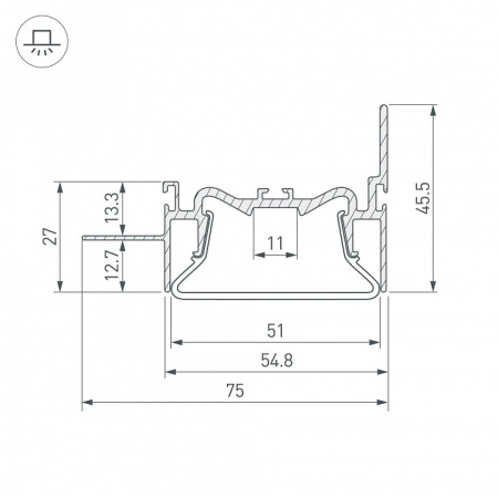 Профиль встраиваемый угловой внутренний Arlight FOLED 35771