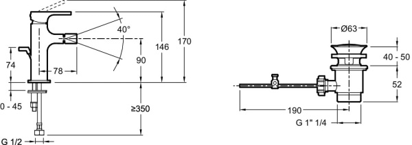 Смеситель для биде Jacob Delafon Strayt E8777-CP