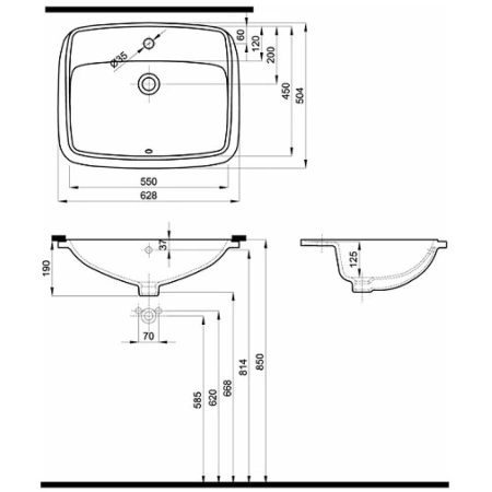 Раковина 62,8x50,4 см Kolo Nova Pro M31858000