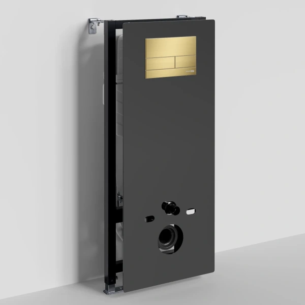 Инсталляция для унитаза WasserKRAFT Abens 20 20TLT.010.ME.BL.MG04 с кнопкой смыва, золотой матовый