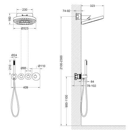 Душевой гарнитур Timo Saona SX-2329/18SM черное золото