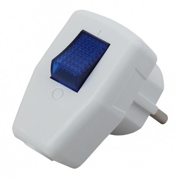 Вилка прямая с заземлением Эра  Vx5-W