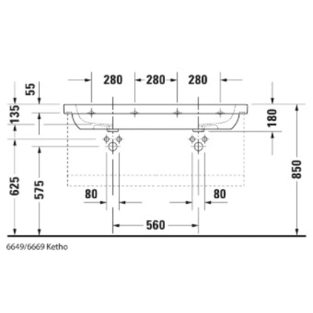Раковина 120x49 см Duravit D-Code 03481200002
