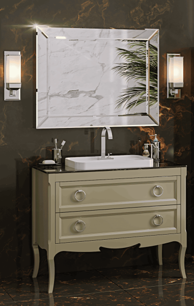 Тумба с раковиной Bagno Piu Moretta 2.0 107 глянцевый оливковый/черный марквиния